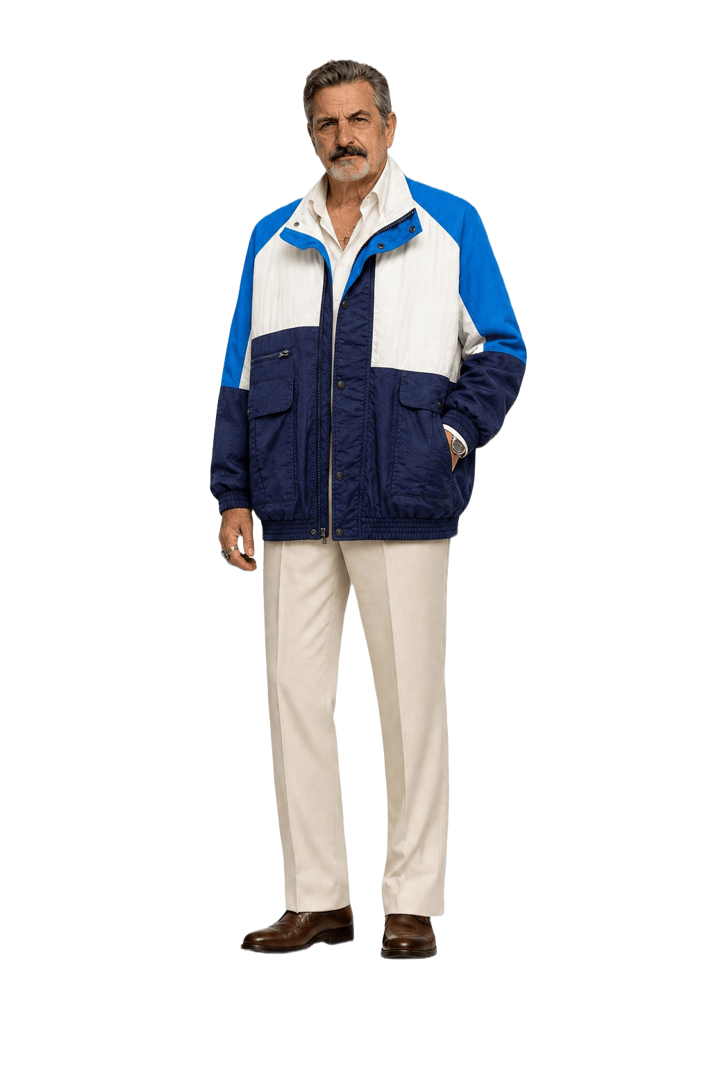 1980s White Nylon Jacket - Model