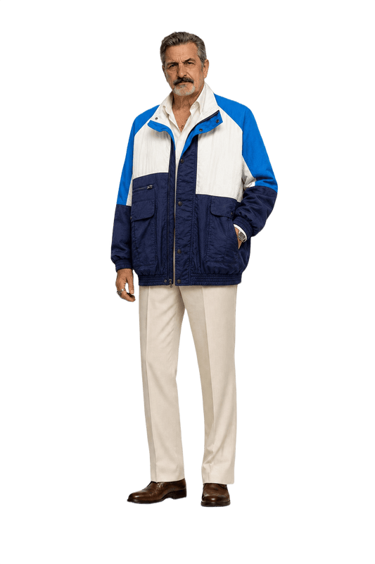 1980s White Nylon Jacket - Model