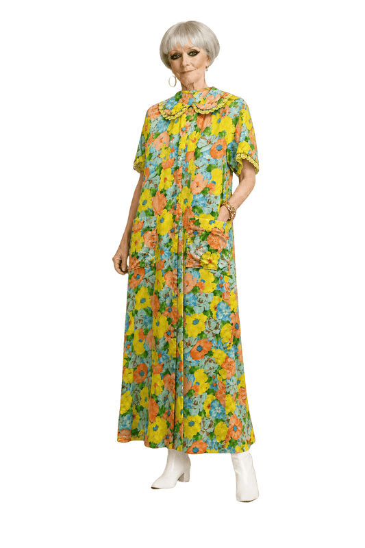 1960s Yellow Smooth Dress - Model