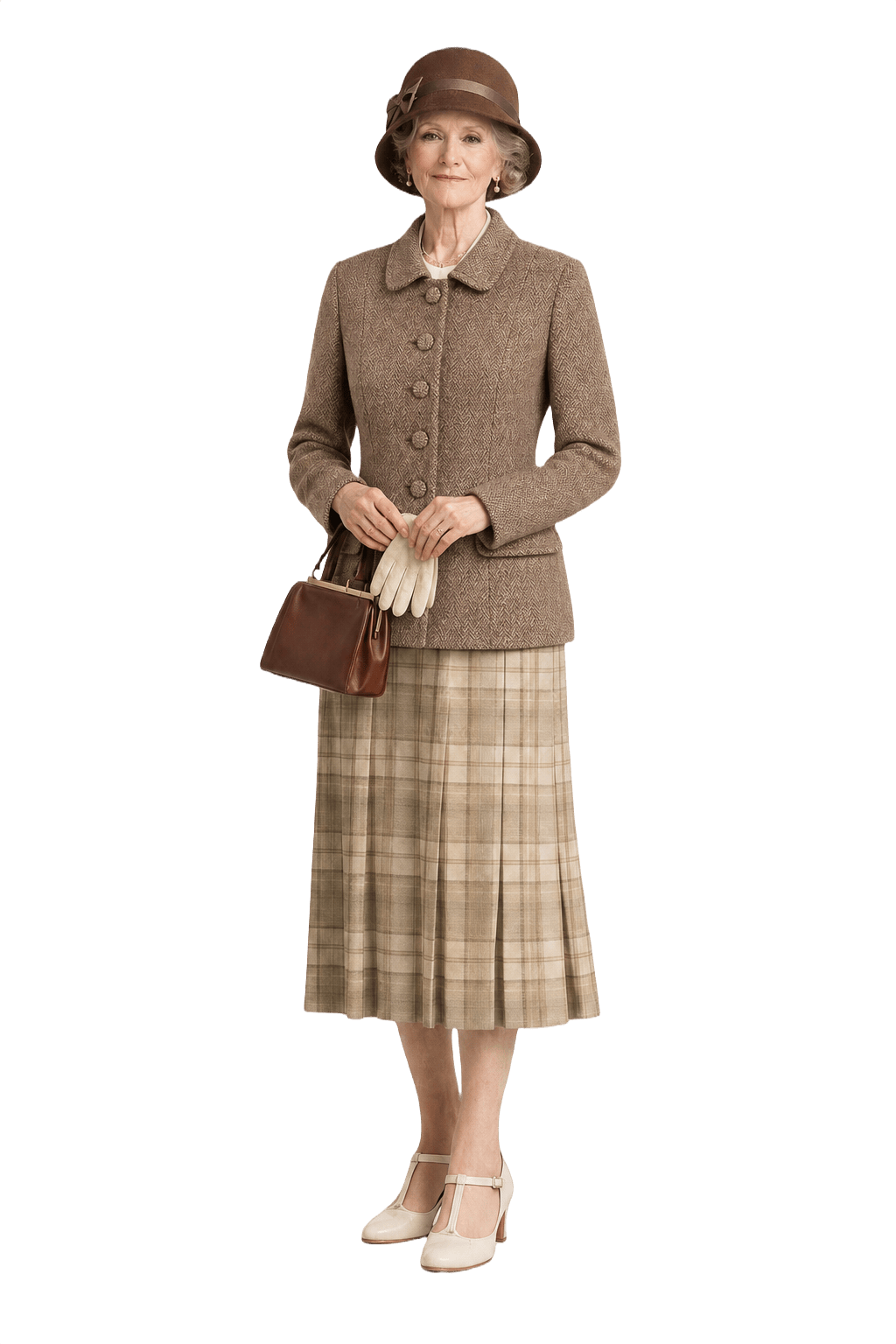 1940s Brown Wool Blazer - Model