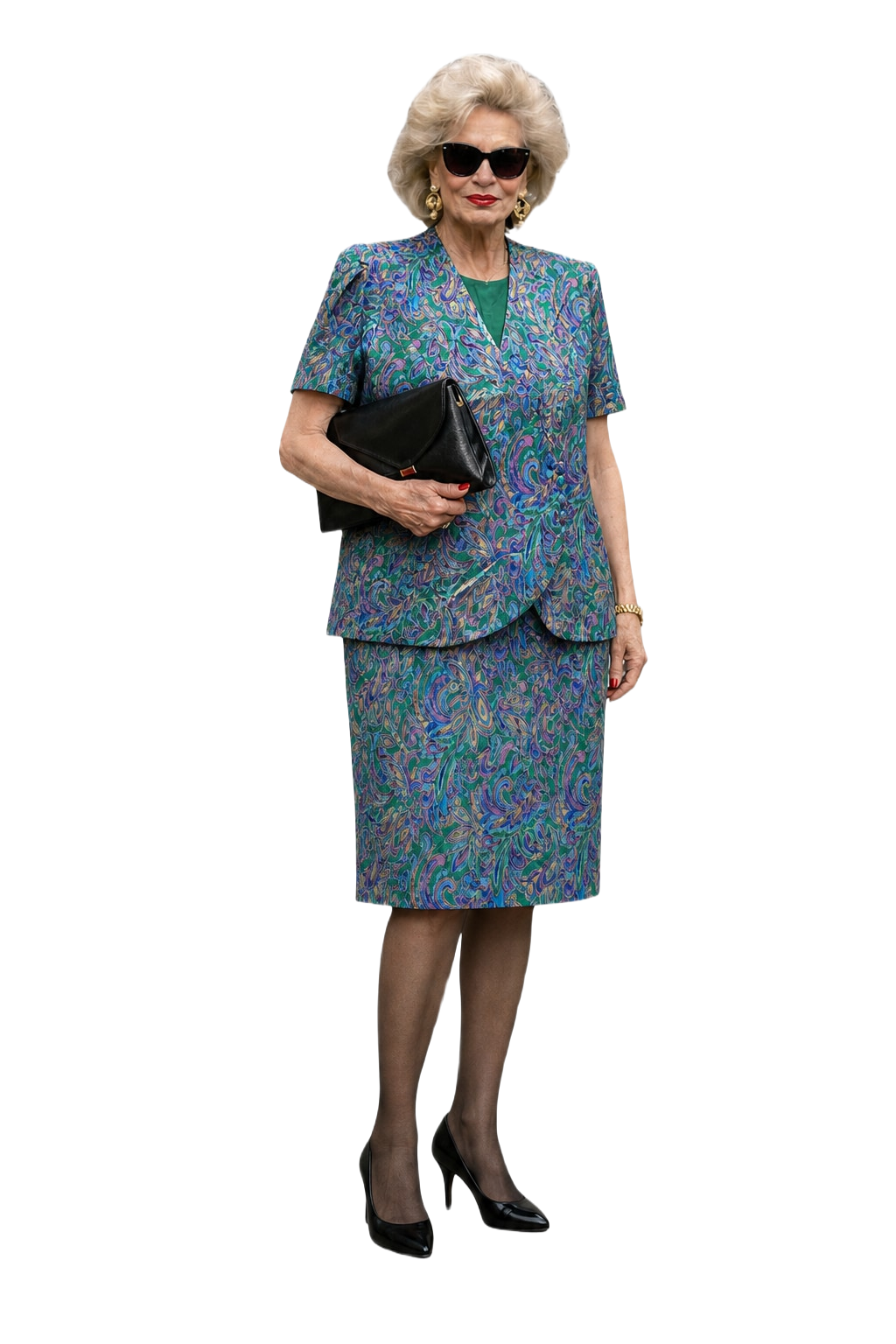 1980s Multicolored Silk Blend Set - Model