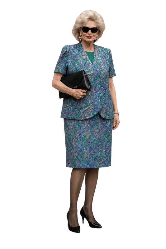 1980s Multicolored Silk Blend Set - Model