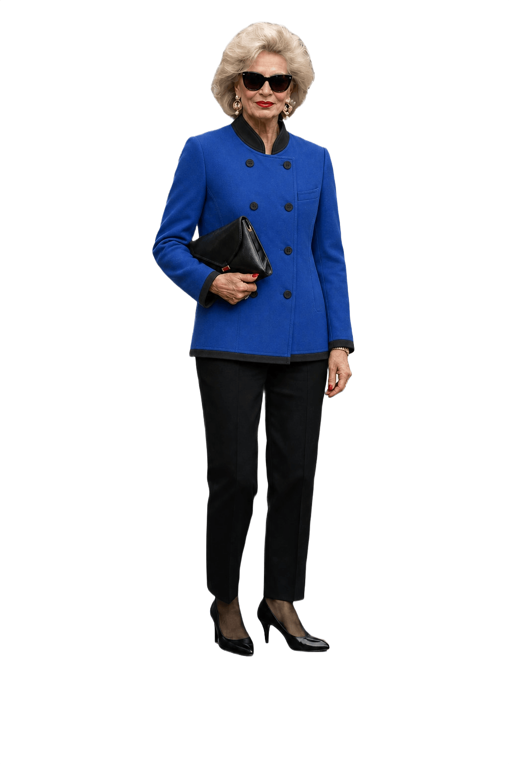 1980s Royal Blue Polyester Jacket - Model
