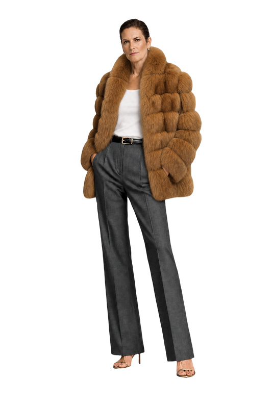 1990s Brown Fur Coat - Model