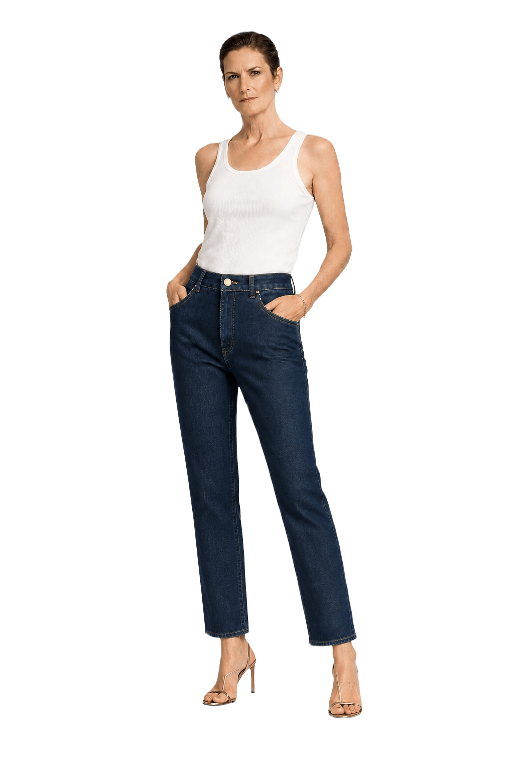 1990s Dark Blue Denim Jeans - Model