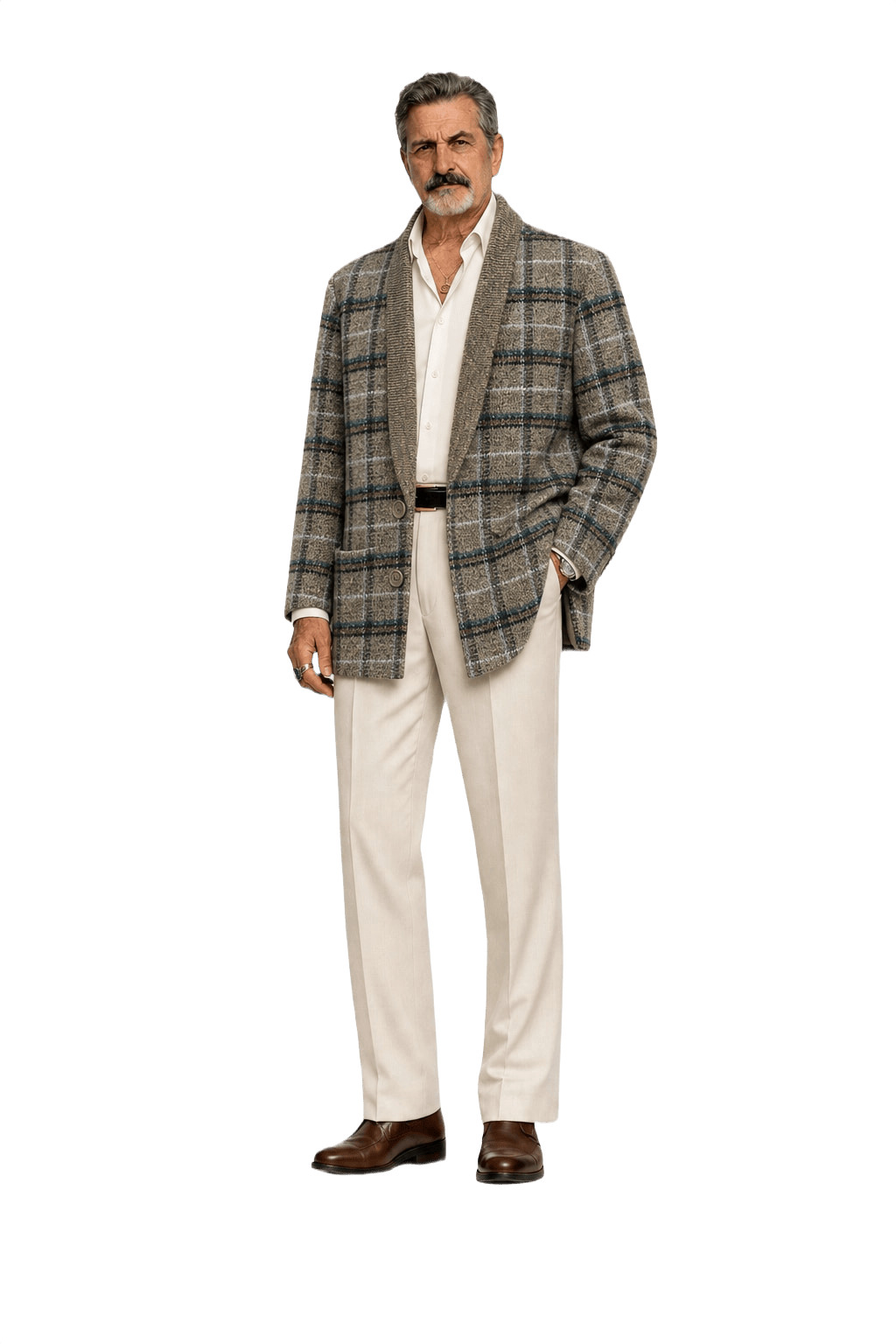 1980s Brown Wool Blazer - Model