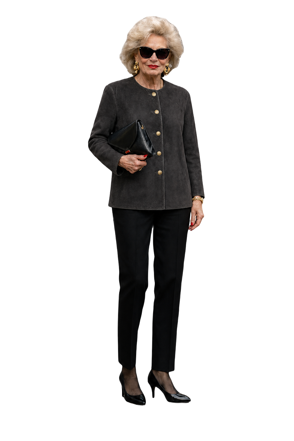 1980s Black Suede Jacket - Model