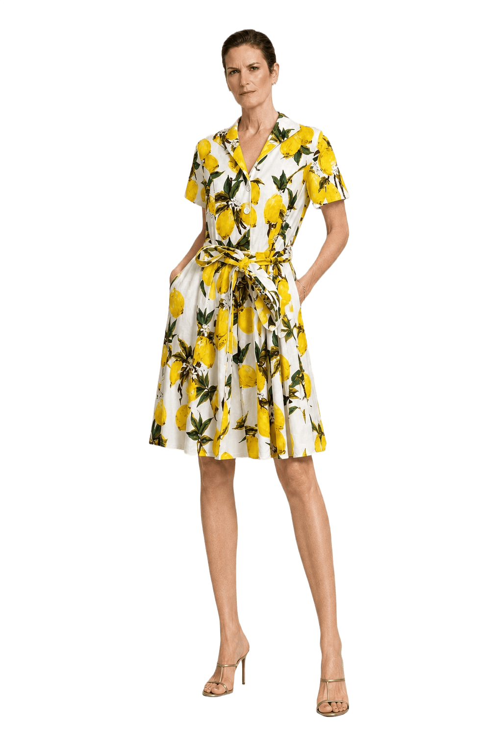 1990s White Cotton Dress - Model