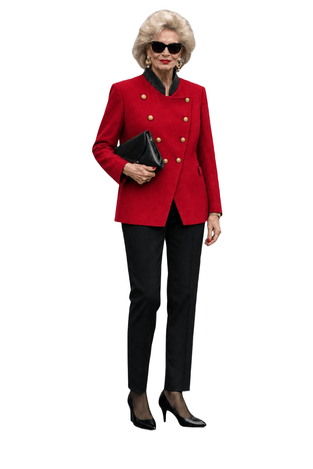 1980s Red Wool Blend Blazer - Model