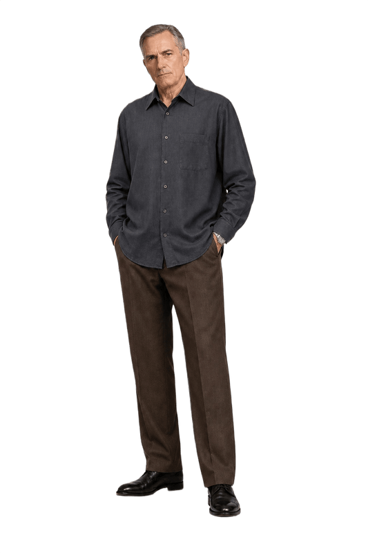 1990s Navy Blue Cotton Shirt - Model