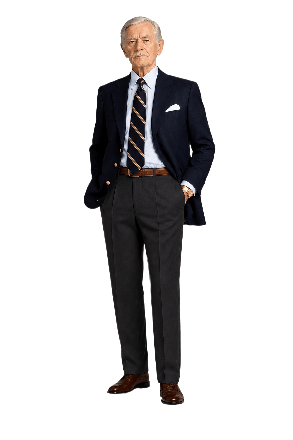 1960s Black Wool Blend Trousers - Model