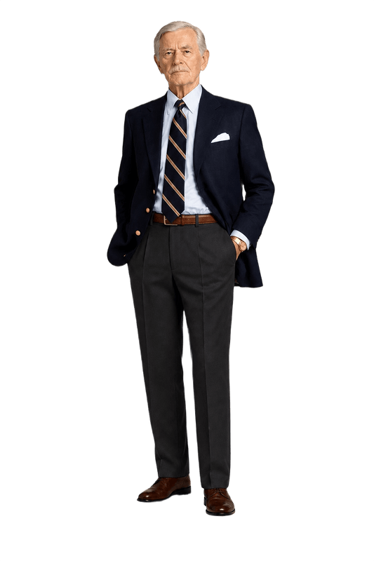 1960s Black Wool Blend Trousers - Model