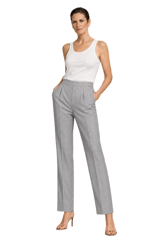 1990s Light Grey Wool Blend Trousers - Model