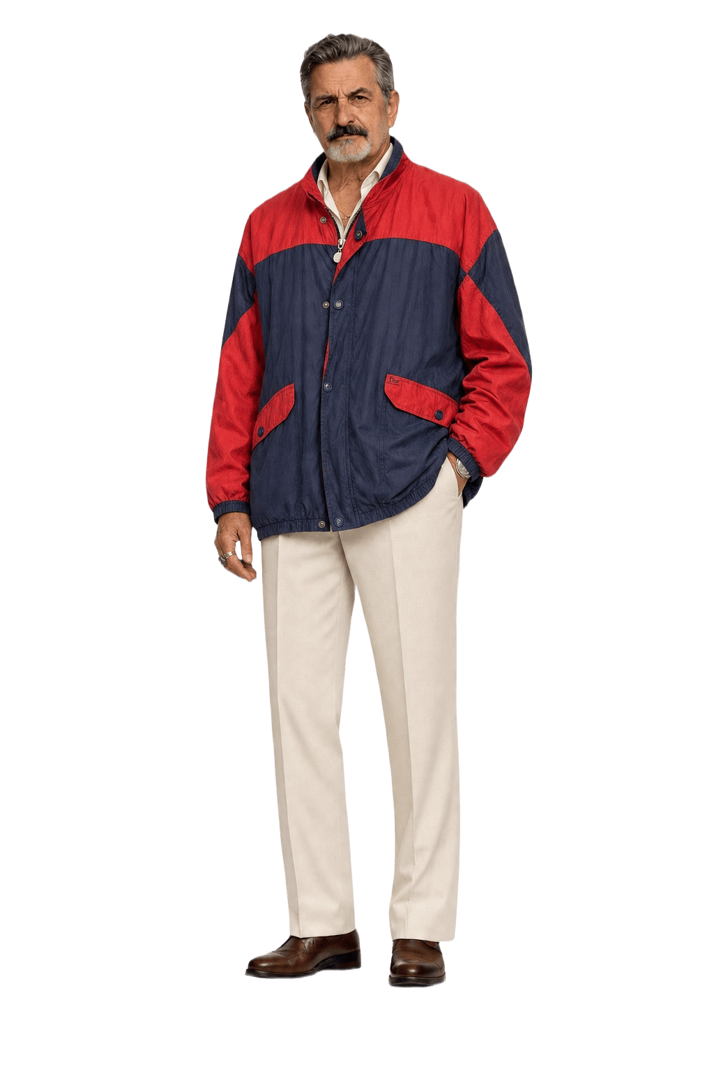 1980s Red Nylon Jacket - Model