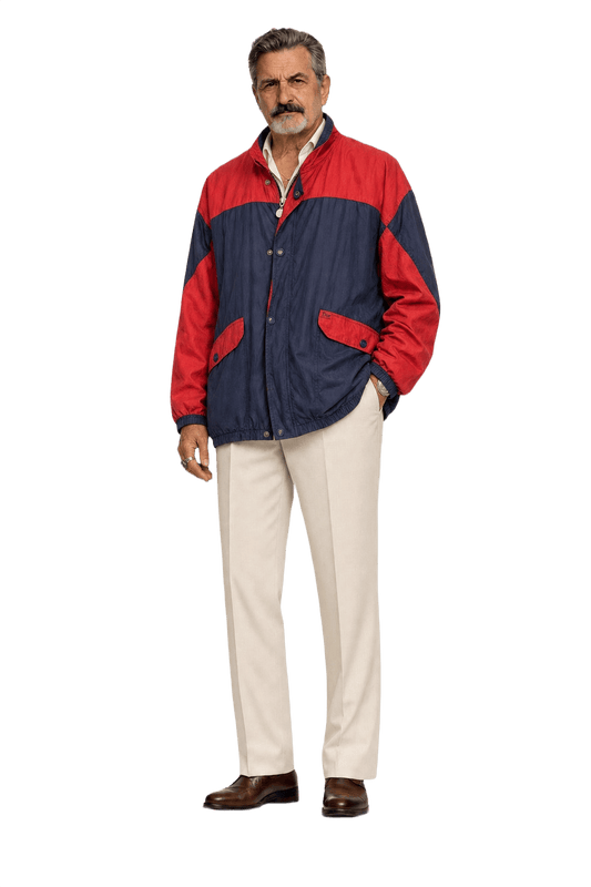 1980s Red Nylon Jacket - Model