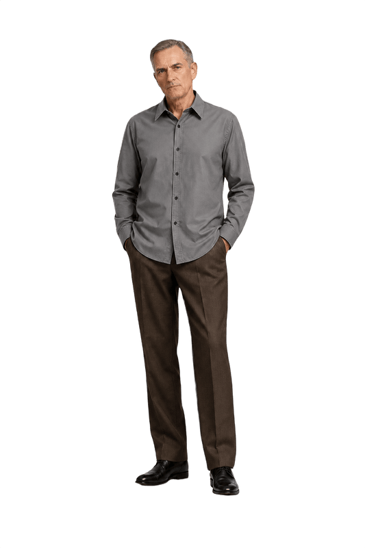 1990s Gray Cotton Shirt - Model