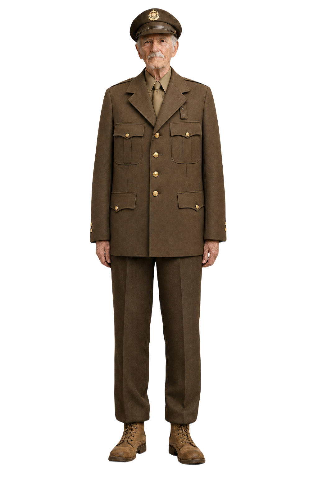1940s Olive Green Wool Blend Jacket - Model