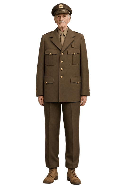 1940s Olive Green Wool Blend Jacket - Model