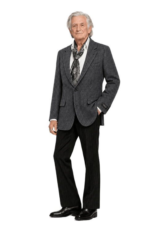 1970s Grey Wool Blazer - Model