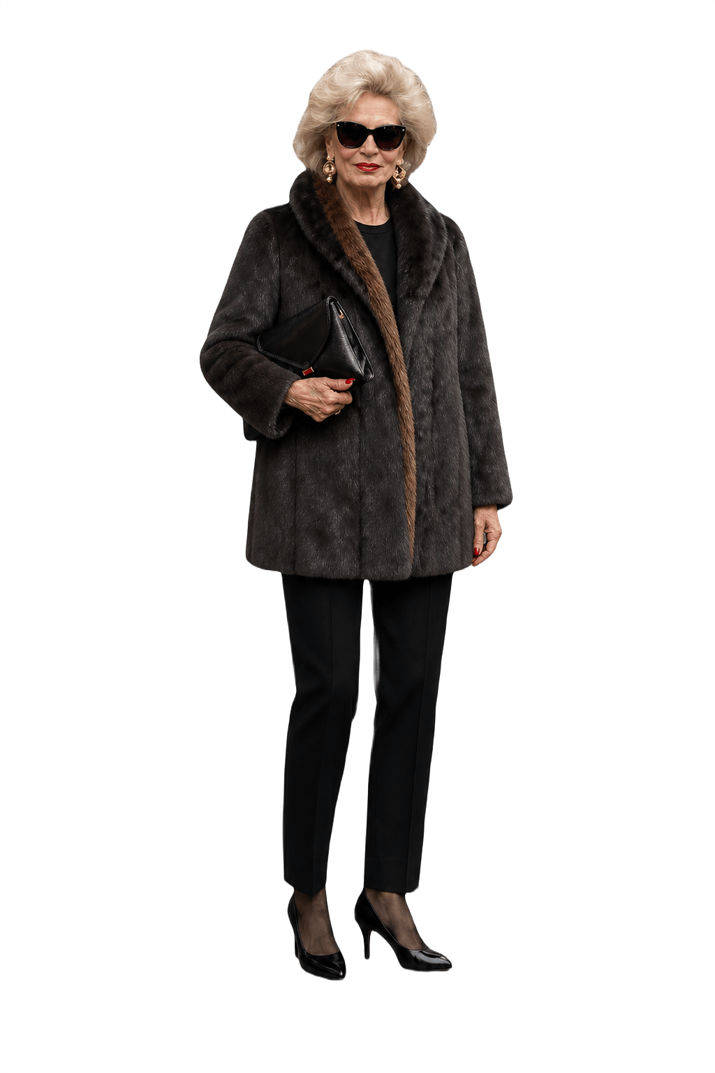 1980s Black Fur Coat - Model