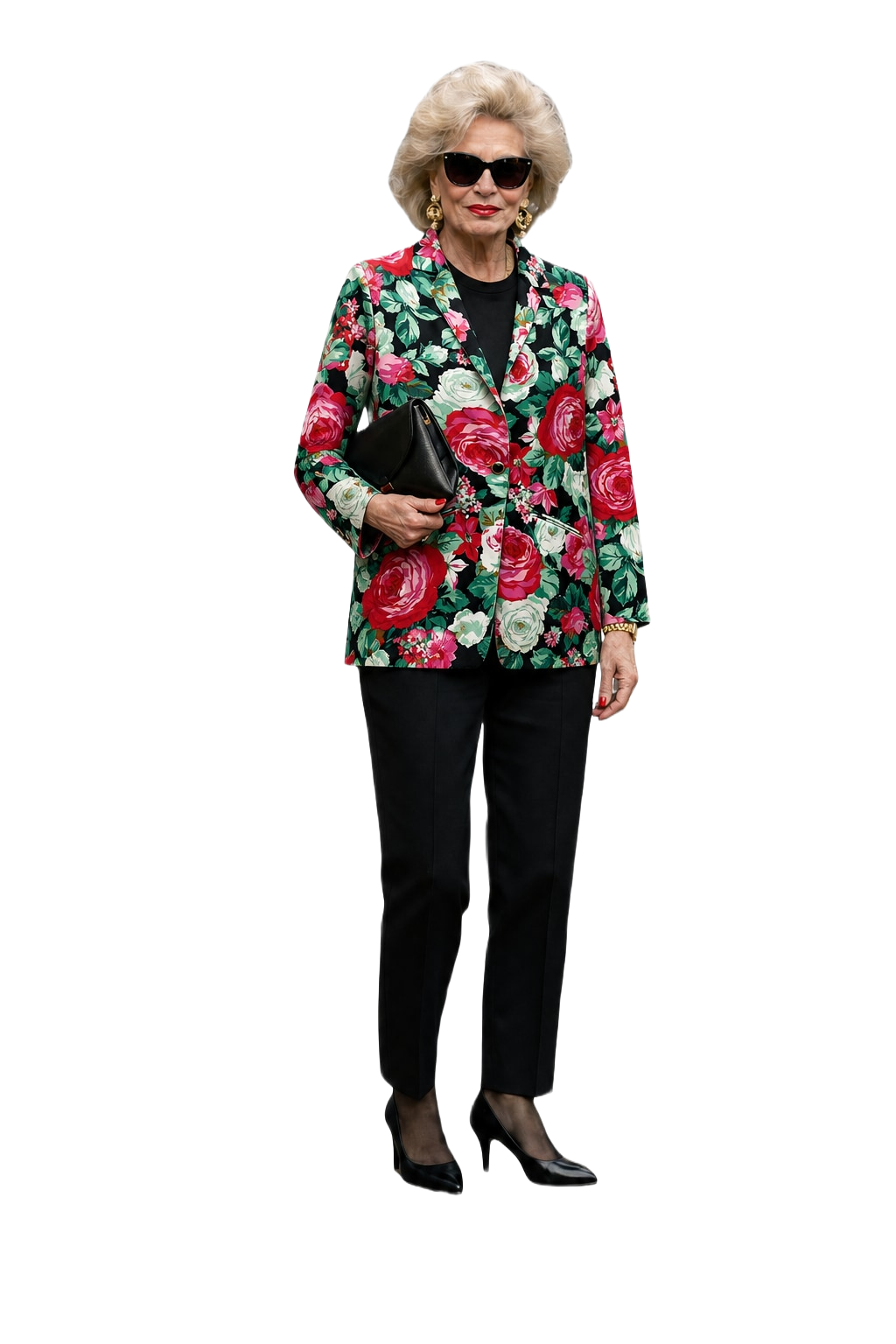 1980s Multicolor Synthetic Blend Blazer - Model