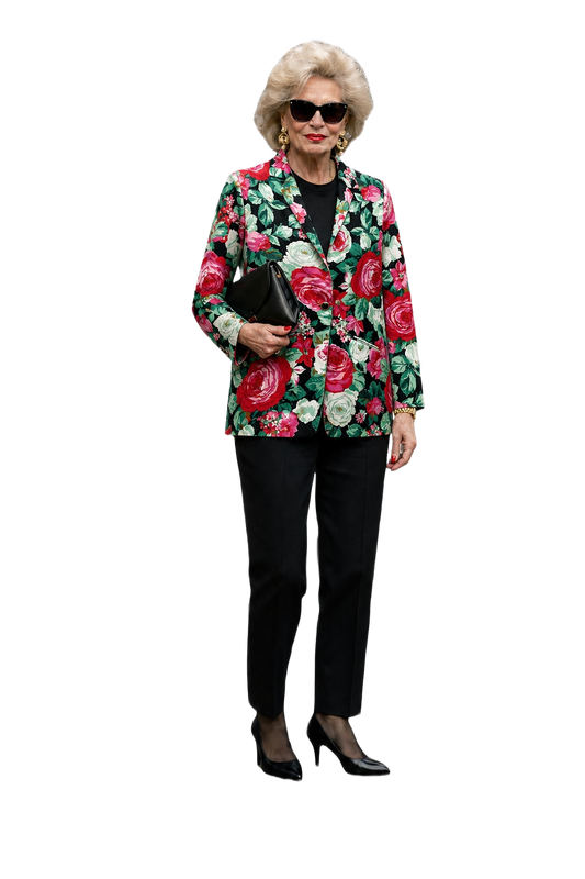 1980s Multicolor Synthetic Blend Blazer - Model