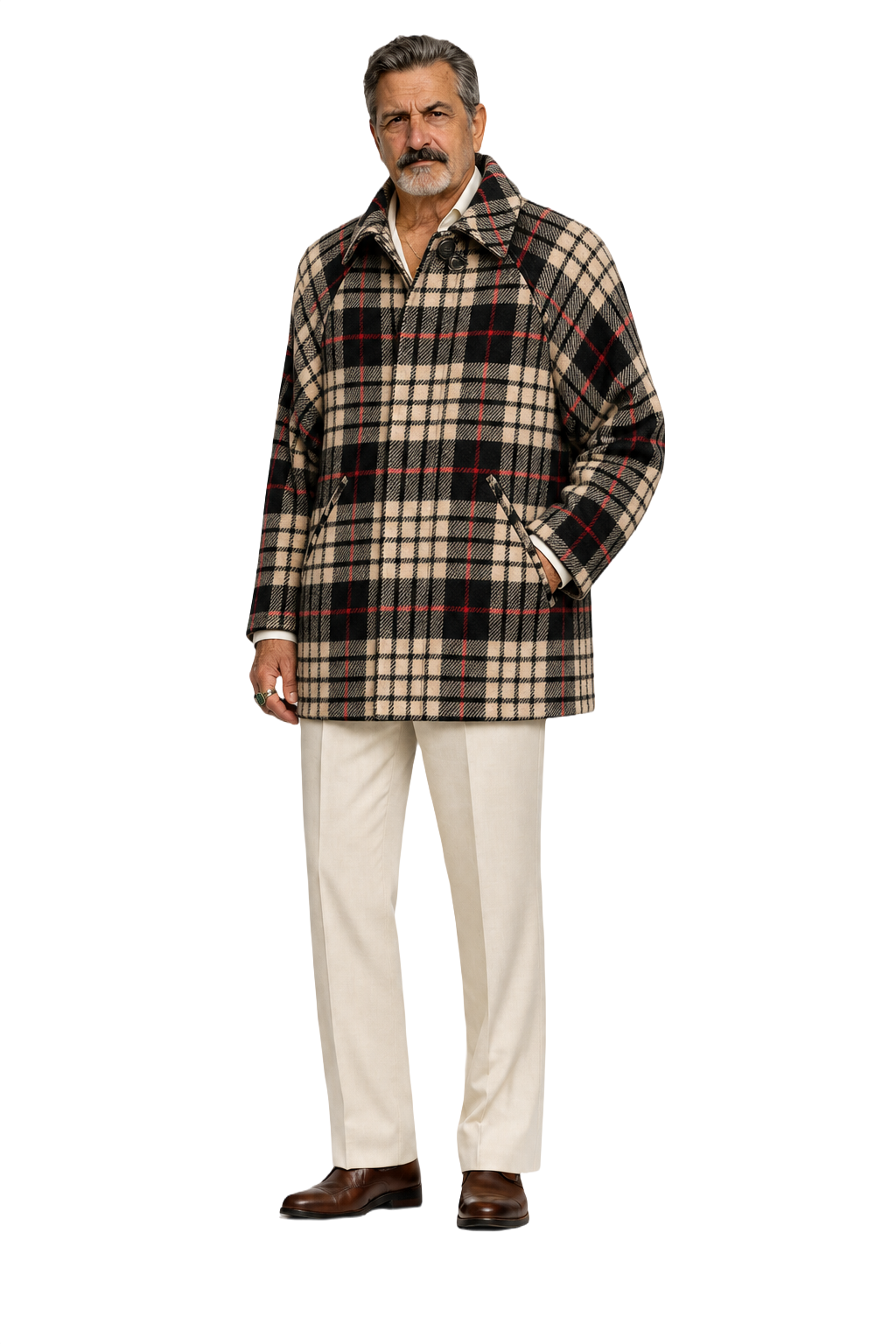 1980s Cream Wool Coat - Model