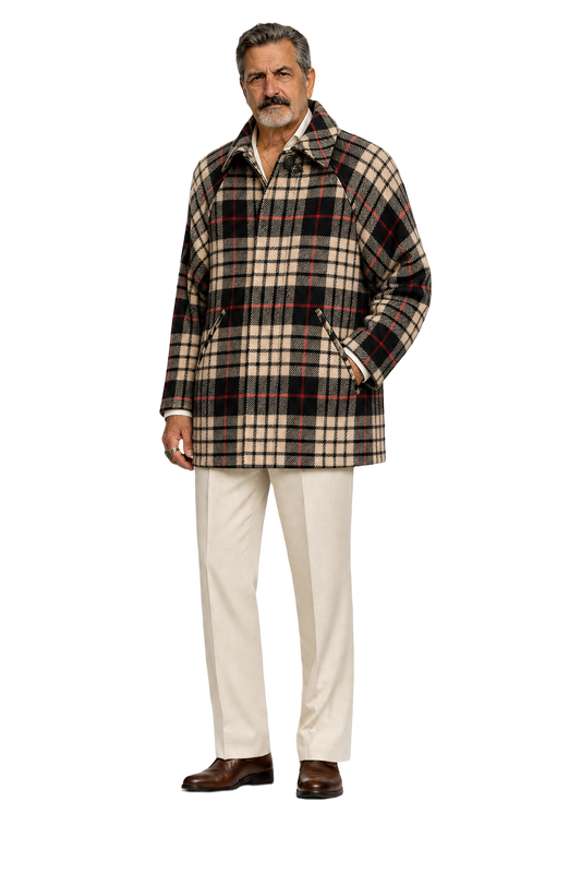 1980s Cream Wool Coat - Model