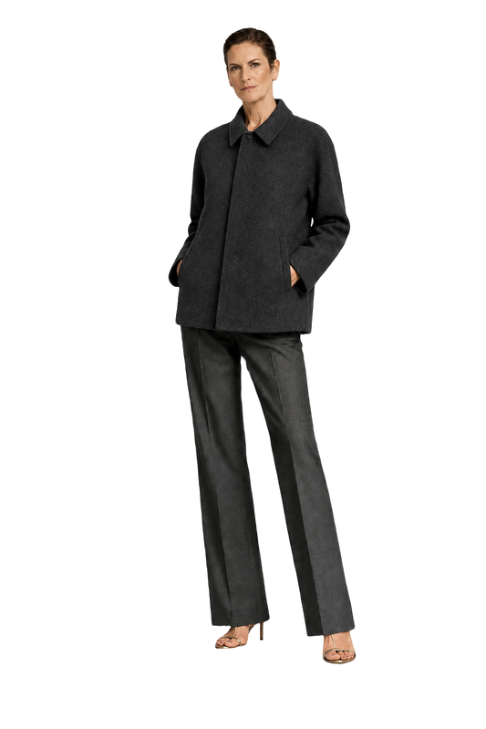 1990s Charcoal Grey Wool Jacket - Model