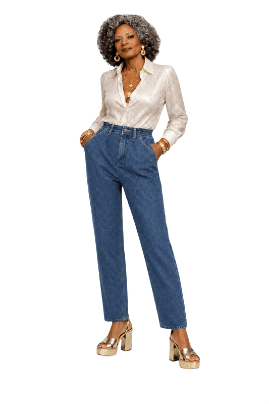 1990s Blue Denim Jeans - Model