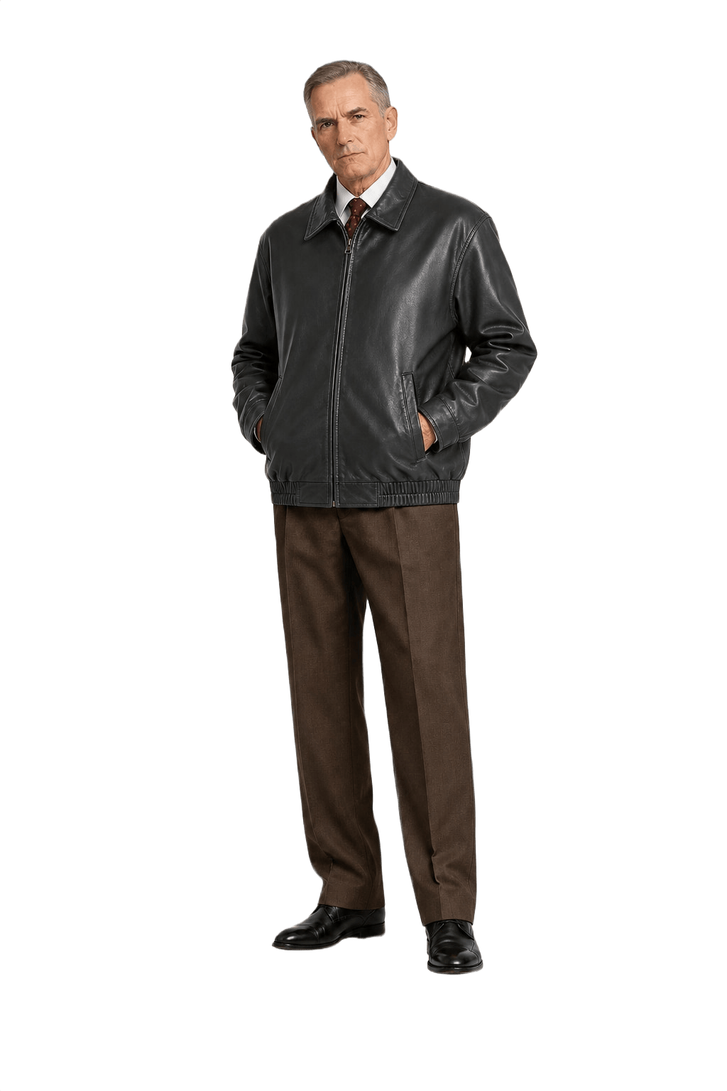 1990s Black Leather Jacket - Model