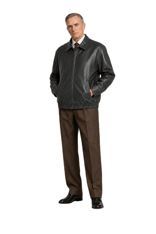 1990s Black Leather Jacket - Model