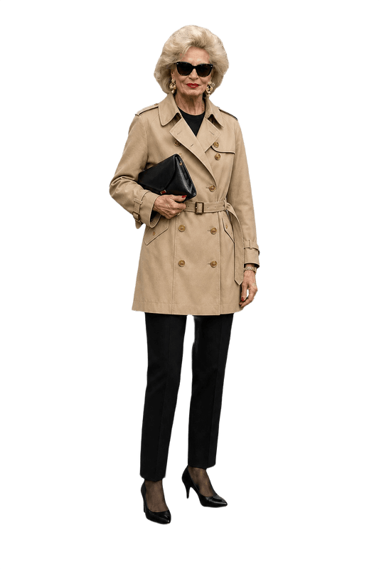 1980s Beige Cotton Blend Trench Coat - Model