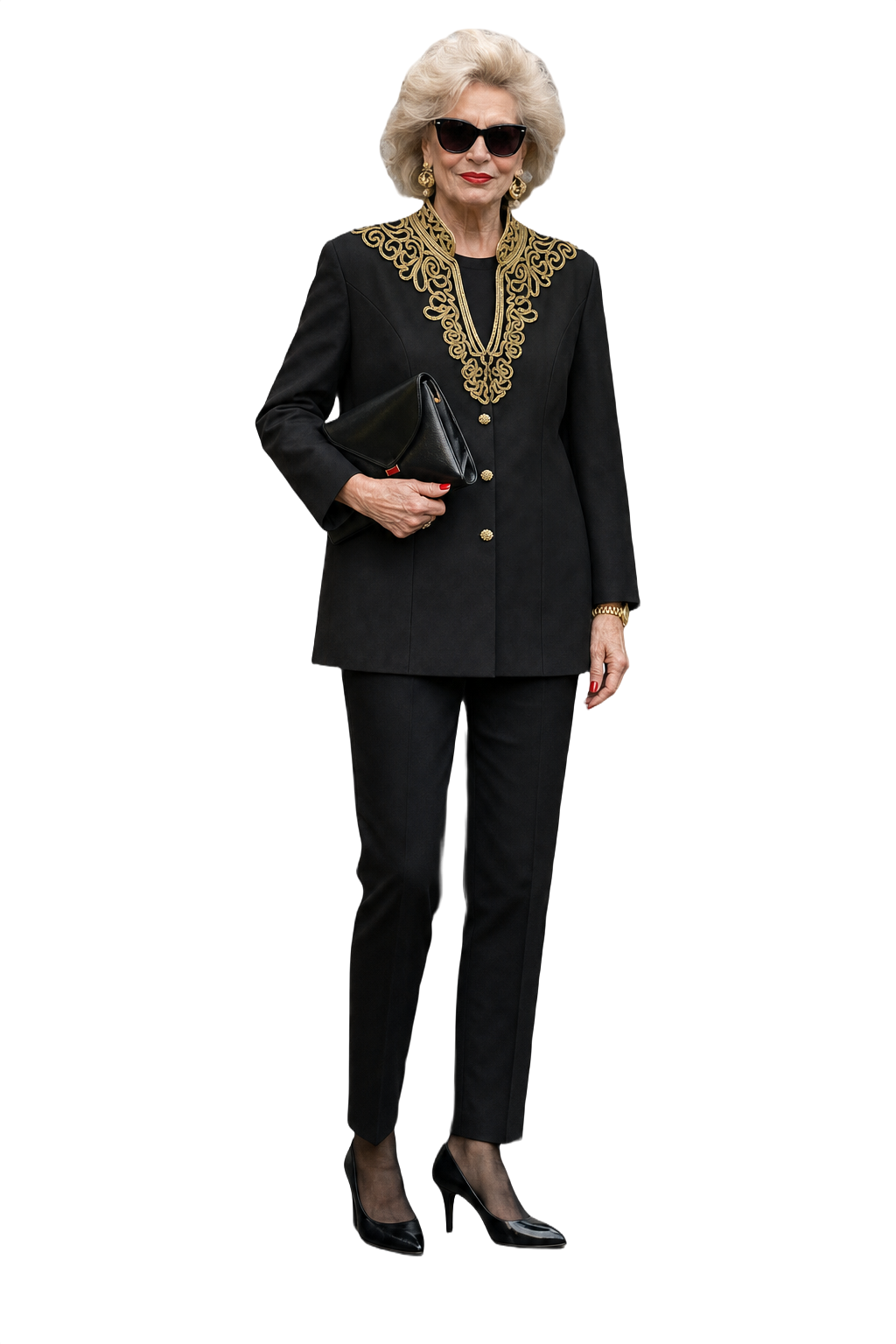 1980s Black Wool Blend Blazer - Model