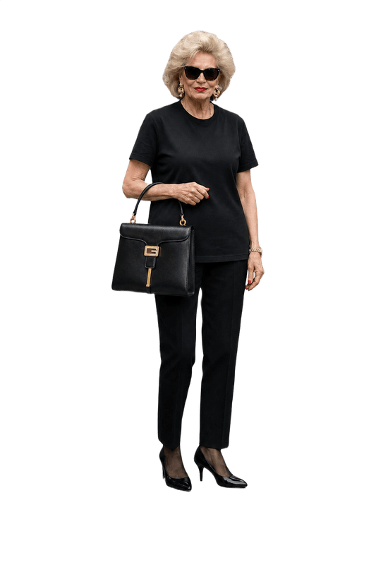 1980s Black Leather Bag - Model