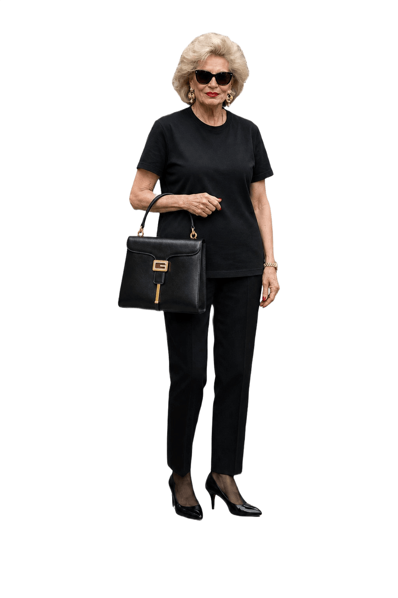 1980s Black Leather Bag - Model