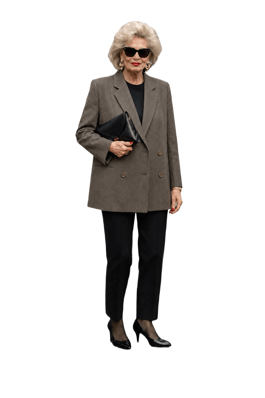 1980s Brown Wool Blend Blazer - Model