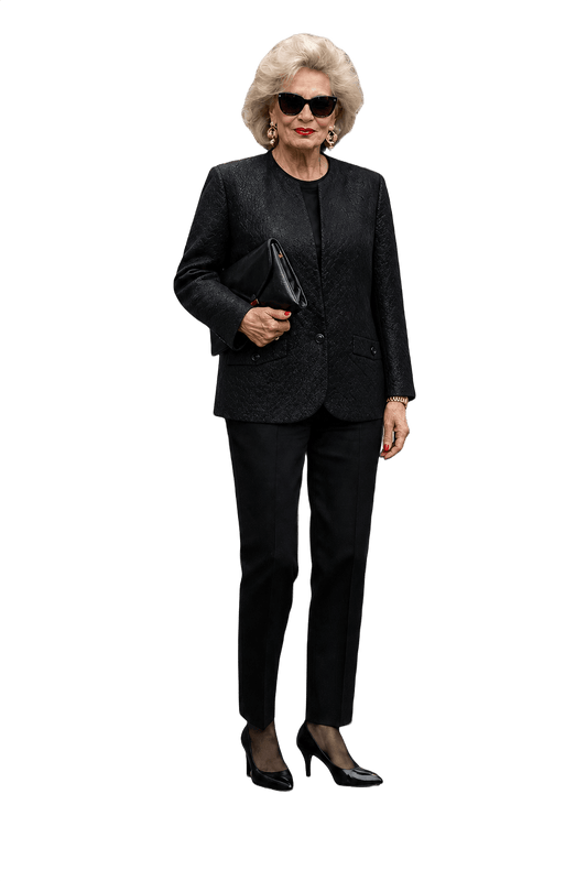 1980s Black Polyester Jacket - Model