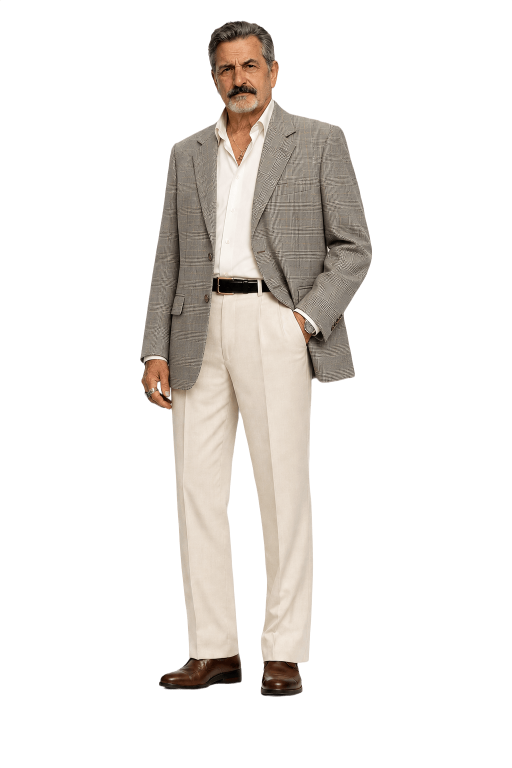 1980s Gray Wool Blend Blazer - Model
