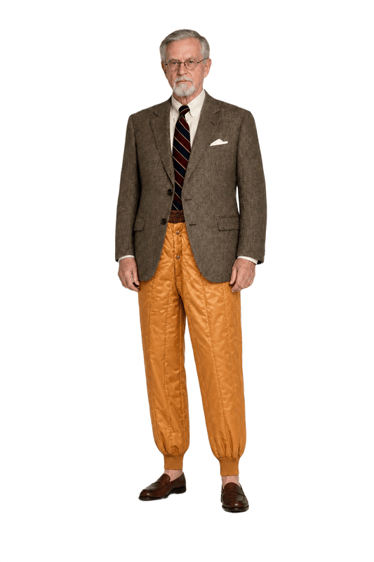 1950s Mustard Yellow Nylon Pants - Model