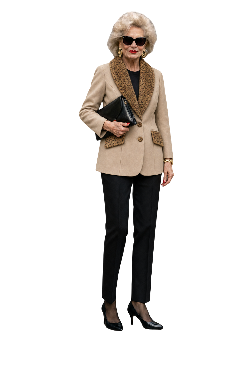 1980s Beige Wool Blend Jacket - Model
