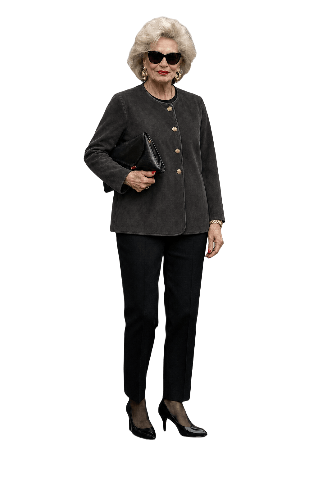 1980s Black Suede Jacket - Model