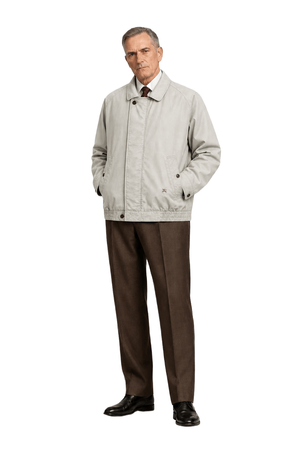 1990s Light Beige Cotton Blend Jacket - Model