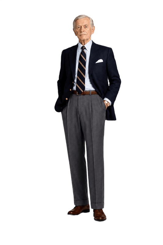 1960s Charcoal Grey Wool Blend Trousers - Model