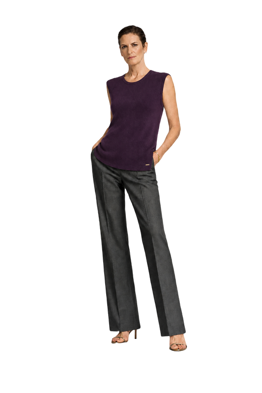 1990s Dark Plum Wool Blend Tank Top - Model