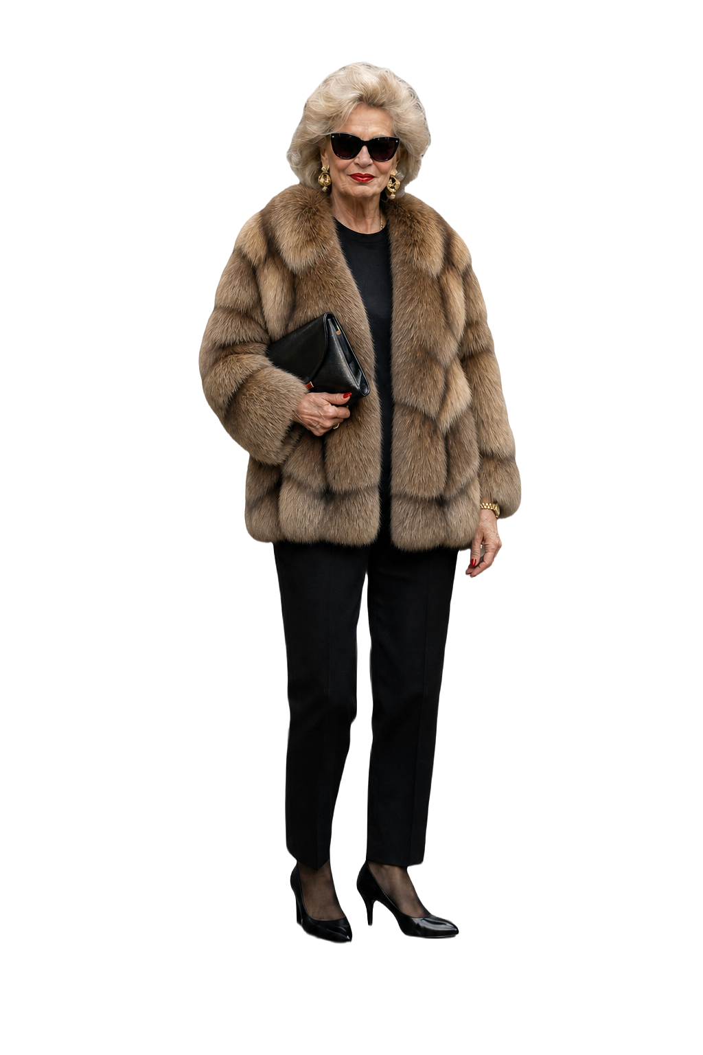 1980s Brown Fur Coat - Model