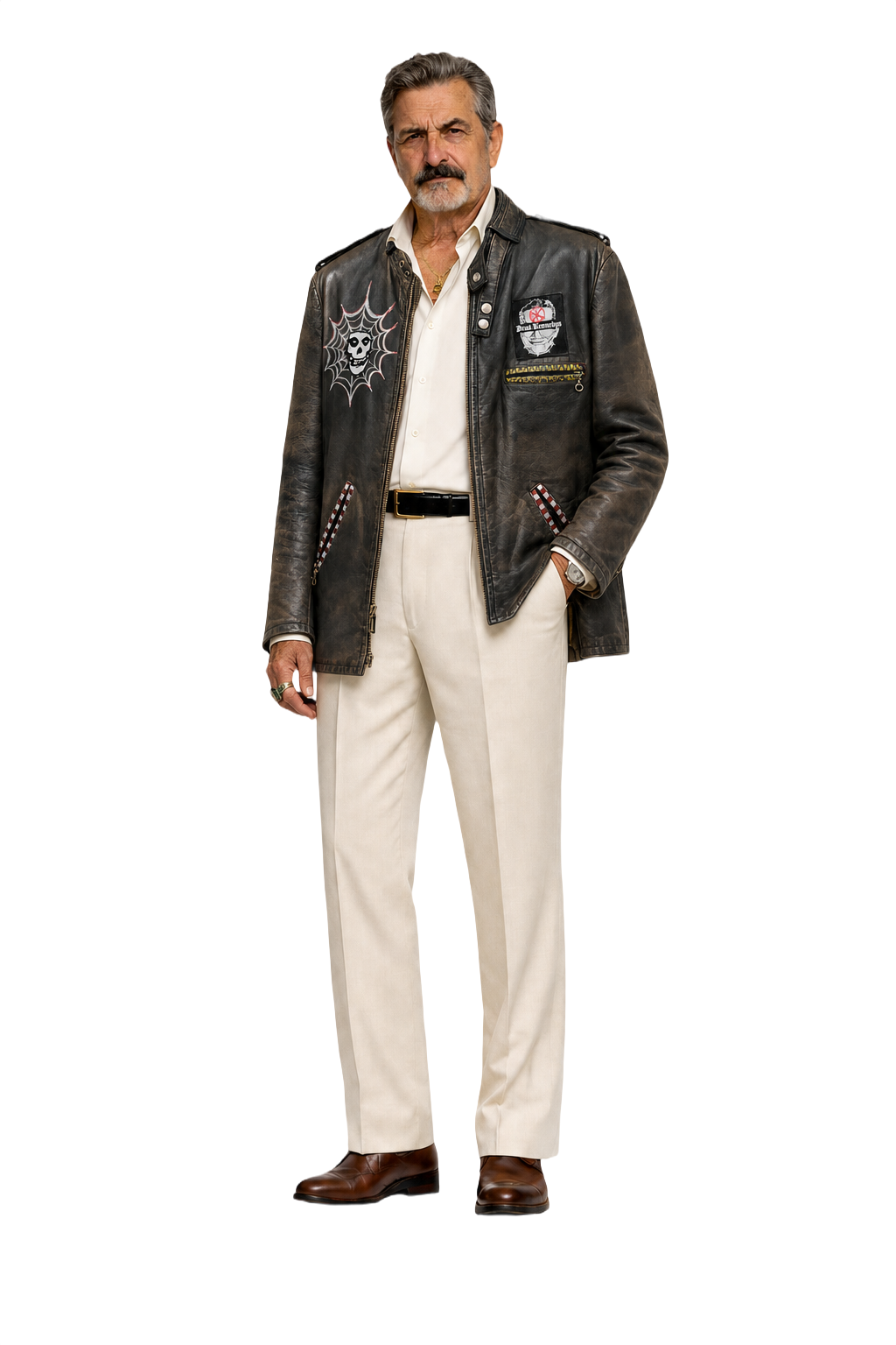 1980s Dark Brown Leather Jacket - Model