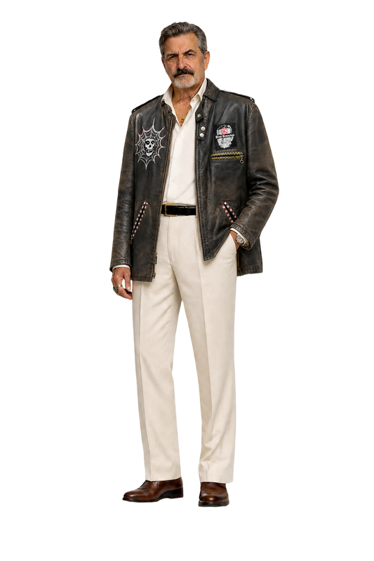 1980s Dark Brown Leather Jacket - Model