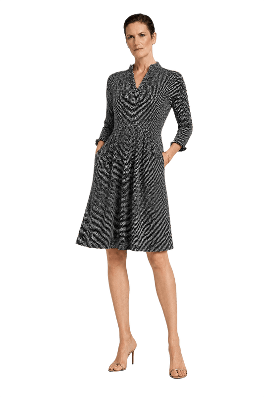 1990s Black Polyester Blend Dress - Model