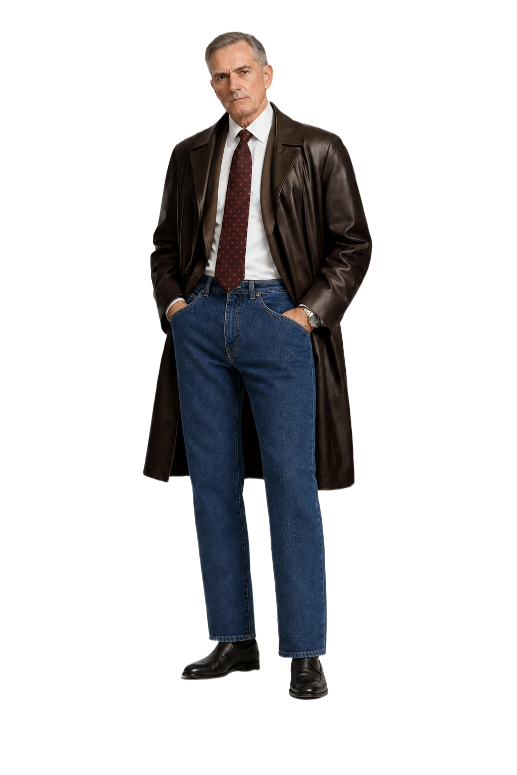 1990s Dark Blue Denim Jeans - Model
